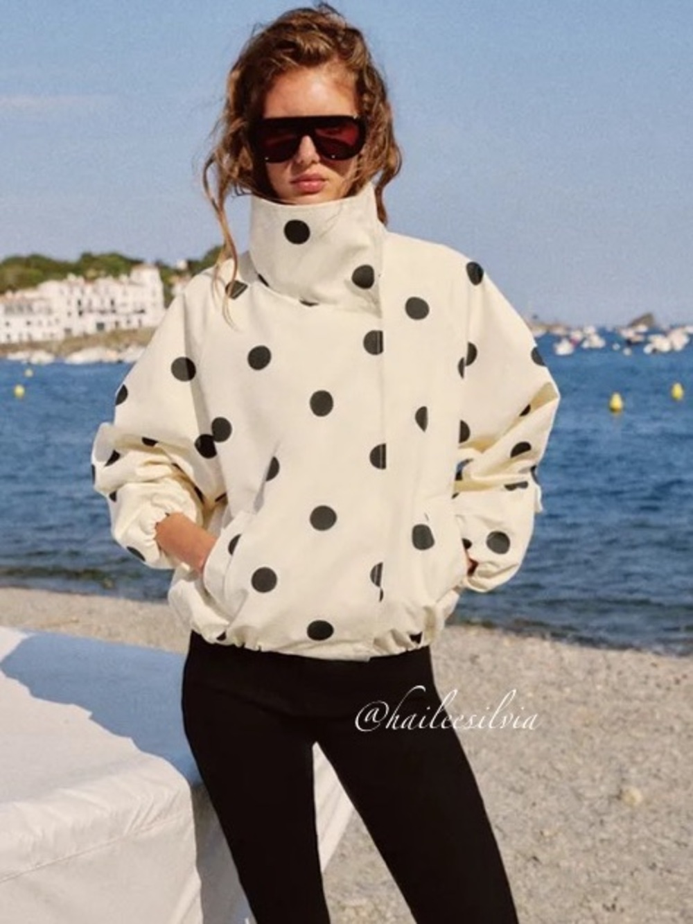 Zara POLKA DOT BOMBER JACKET